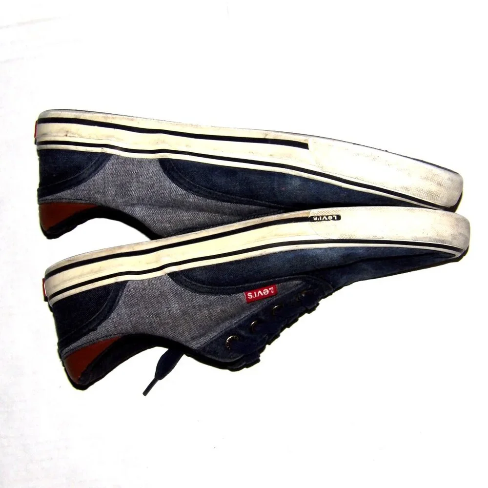 Levi's Blue Lace Up Canvas Sneakers Men Size 10